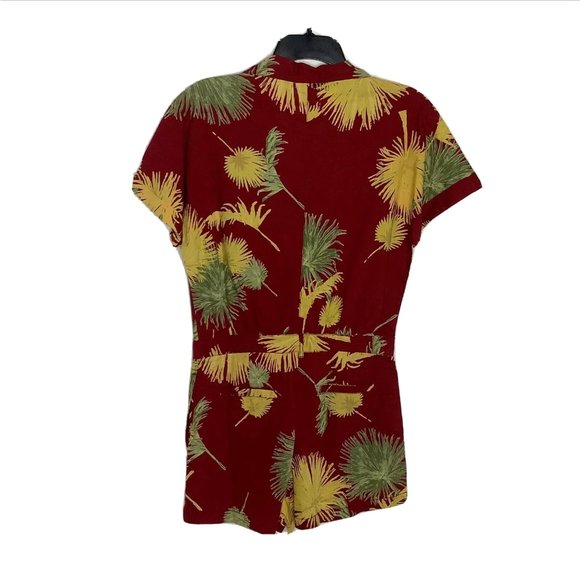 NWT Free People Malibu Romper XS One Piece Tropical Hawaiian Aloha Red NEW - Picture 7 of 12